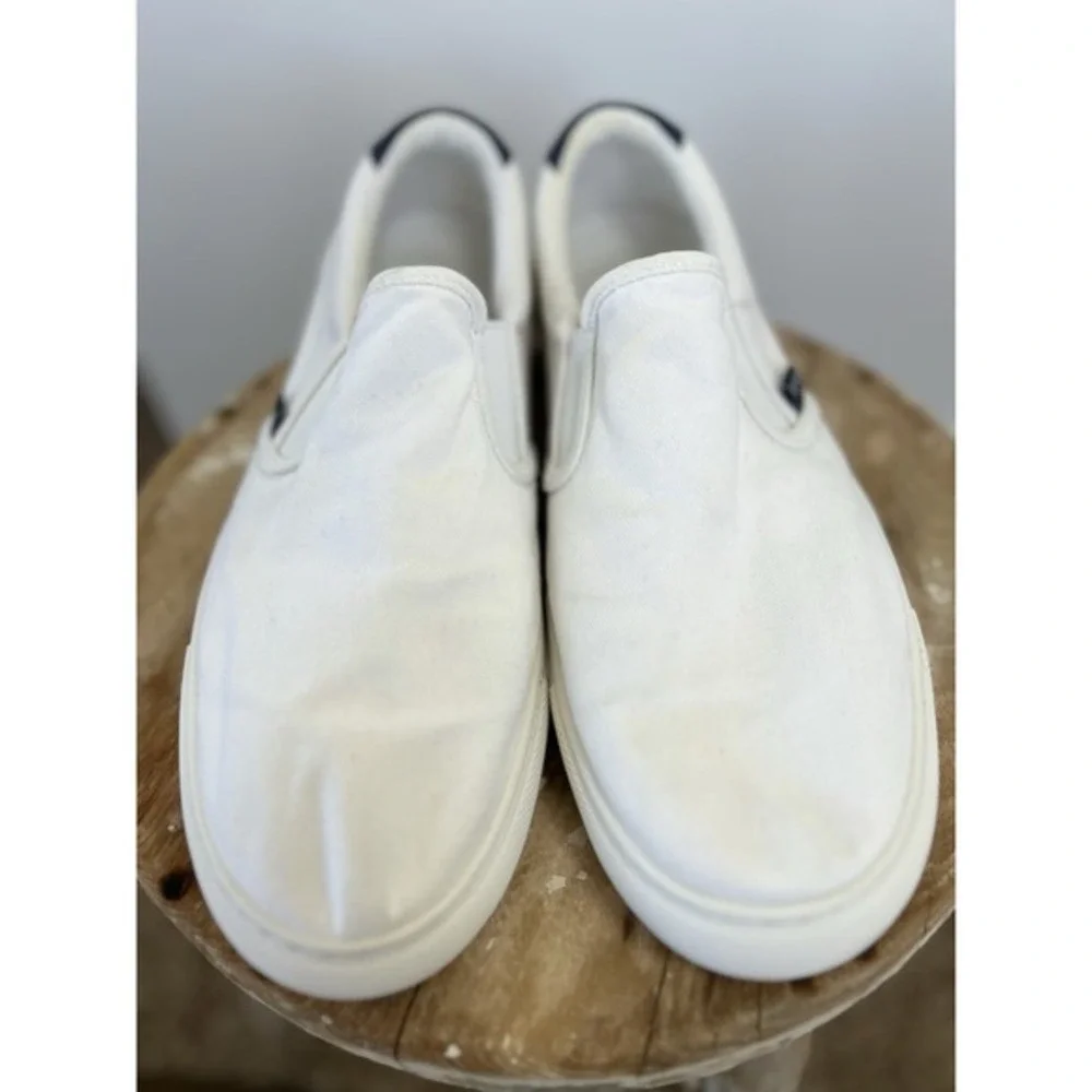 J.‎ Crew Factory Men's Canvas Slip-On Sneakers Sz 9.5 in White
